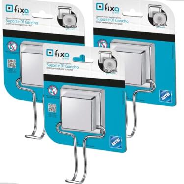 Imagem de Kit 3 Suporte Porta Toalha Toalheiro de Rosto Para Banheiro Nicho Pano de Prato Cozinha Com Ventosa Sem Furo Cromado