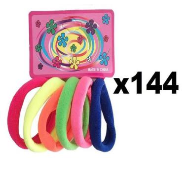 Imagem de 144 unidades Elástico De Cabelo Rabicó Xuxinha Colorido Neon - Lynx pr