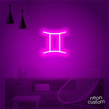 Imagem de luminaria letreiro Neon Led Signo Gêmeos 50x50 luminoso decoração p/ s