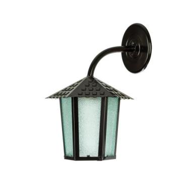 Imagem de Arandela Colonial Blumenau Iluminação Sextavado Vidro Pontilhado, Pret