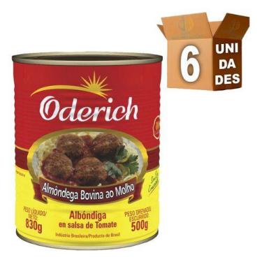 Imagem de Kit 6 Almondega Ao Molho Oderich Lata 830g