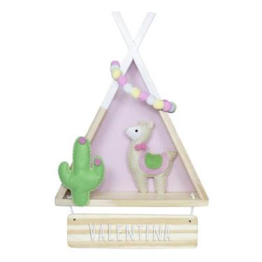 Imagem de Porta Maternidade Cabana Lhama Quarto Bebê Infantil Menina - Potinho d