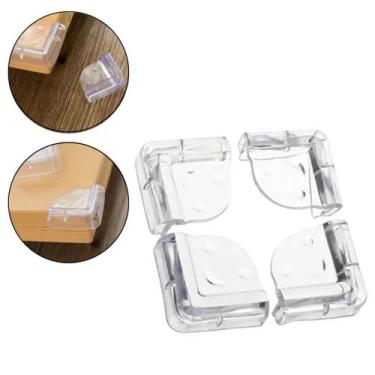 Imagem de 4 Protetor Quina Bebê Idoso Mesa Canto Móveis Com Adesivo Silicone Dan