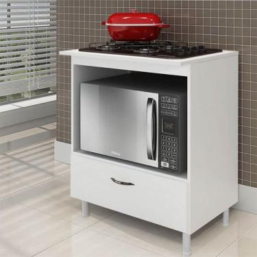 Imagem de Balcão Cooktop em MDF para 4 ou 5 Bocas Branco Lilies Móveis