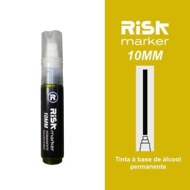 Imagem de Caneta marcador permanente artístico ponta 10MM Risk marker, Amarelo