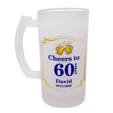 Imagem de Caneca Vidro Jateado Chopp Cerveja Personalizado Cheers - GMH Prod. Se