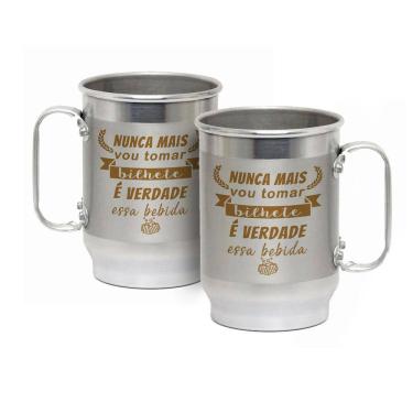 Imagem de Caneca Alumínio c/ Faixa Fosca 600ML Nunca Mais Vou Tomar