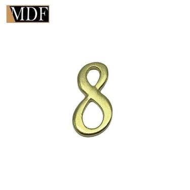 Imagem de Kit 5 Números para Artesanato Apliques 2,22 X 2,56cm  Zamac Dourado - 