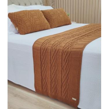 Imagem de Manta Peseira Tricot Cama King 260x60cm +2 Capa de Almofada C1 - USUFR