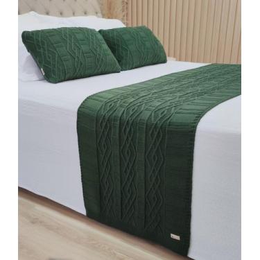 Imagem de Manta Peseira Tricot Cama King 260x60cm +2 Capa de Almofada C1 - USUFR