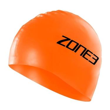 Imagem de ZONE3 Touca de natação masculina de silicone - 48G - Laranja - Alta visibilidade laranja, tamanho único