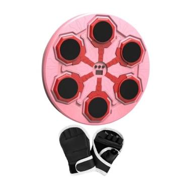 Imagem de Vaveren Máquina de boxe inteligente, música eletrônica, alvo de parede, de parede, saco de areia, equipamento de boxe, almofada de perfuração para, Rosa