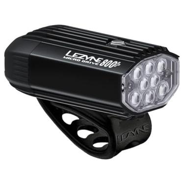 Imagem de LEZYNE Micro Drive bicicleta recarregável por USB IPX7 à prova d'água luz frontal branca LED com vários modos sólidos e flash | Suporte de pulseira de borracha de silicone integrado, cetim preto
