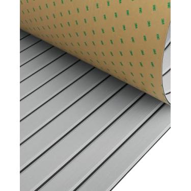 Imagem de Revestimento de barco de espuma vinílica acetinada 3M lençol de deck de barco 240 x 27 cm tapete de barco autoadesivo para barcos piso marítimo de teca para barcos, iate, lancha, caiaque,