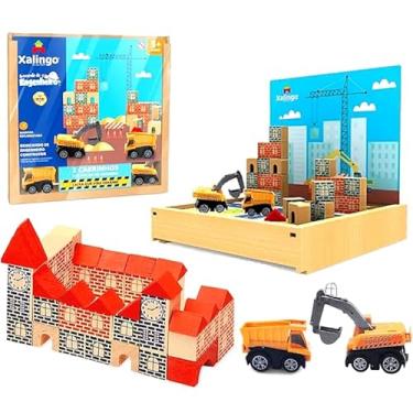 Imagem de Blocos de Montar Engenheiro Construtor c/ 2 Carrinhos 53 peças Infantil