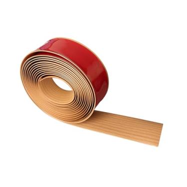 Imagem de Salimhib Faixa de Transição de Piso de Vinil Autoadesiva 2"×20' Faixa Divisória de Piso com Grãos de Madeira Marrom Claro Faixas de Transição de Piso para Piso Laminado, Pisos Irre (2 Pol, 20 Pés)
