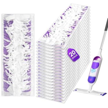 Imagem de (20 unidades) Recargas de esfregão descartáveis compatíveis com Swiffer PowerMop, almofadas de substituição de limpeza por spray, refis de esfregão multisuperfície para limpeza de piso, pacote de 20