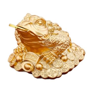 Imagem de Generic Estátua de sapo de dinheiro de feng shui, escultura de prosperidade, artesanato de arte, ornamento de mesa de resina, estatueta de sapo dourado para, Style B