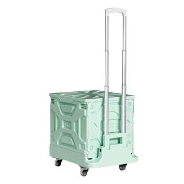 Imagem de carroça Carrinho de vagão portátil com rodas, vagão utilitário dobrável para mercearia, carrinhos e vagões de plástico para transporte/compras dobrável