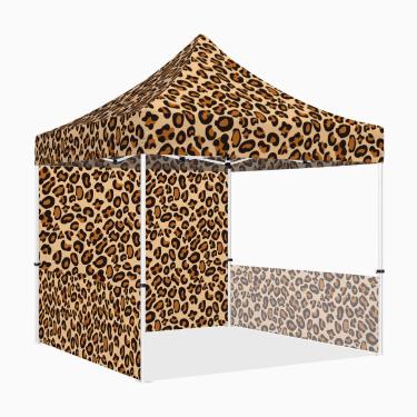 Imagem de Tenda de dossel pop-up de 25 x 25 cm com paredes laterais, série ABLEM8CANOPY ULTRA8 tenda de sombra instantânea resistente para uso ao ar livre comercial ou evento esportivo, pátio, bagageiro, quintal (leopardo, 1 + 2 paredes)