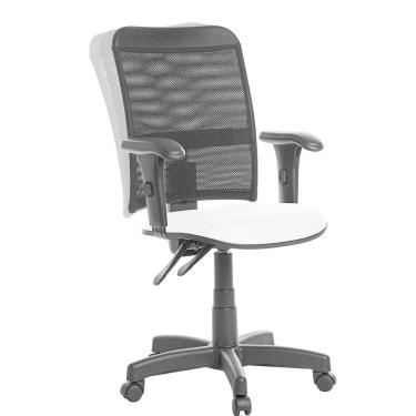Imagem de Cadeira De Escritório Ergonômica Tela Com Braço Rv Branco