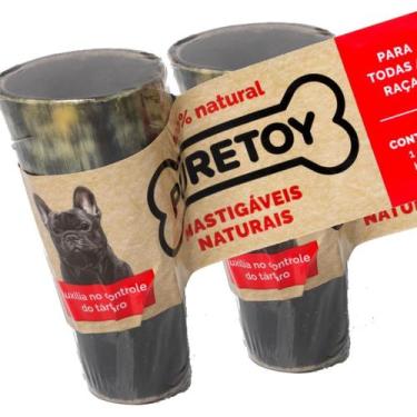 Imagem de Kit com 2 Chifres de boi Puretoy Mordedor Natural para cães