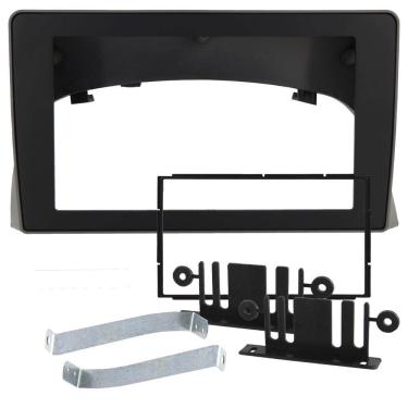 Imagem de Moldura Painel 2 Din 7" Polegadas Fiat Palio, Siena, Strada, Weekend 1996 até 2005 Cinza