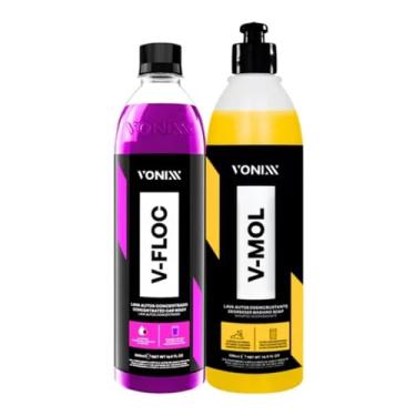 Imagem de Kit Shampoo Automotivo V-floc 500ml V-mol 500l Vonixx