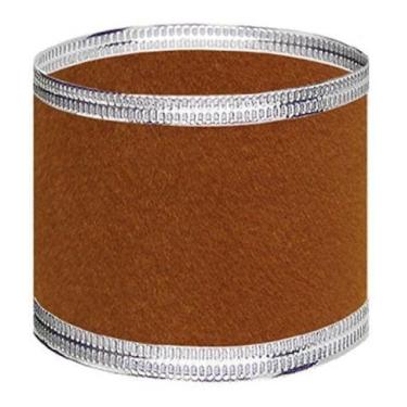 Imagem de Fita Natal Veludo Grosso Marrom Prata Aramada 7,4cm X 5m - Fitas Regin