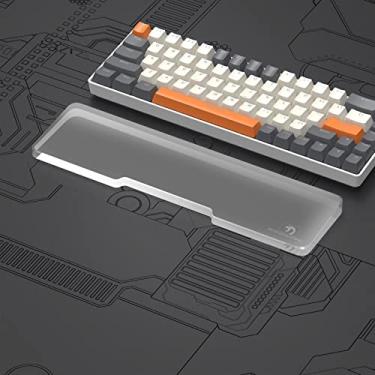 Imagem de SELORSS Descanso de pulso de teclado de acrílico - Teclado compacto 60% - Teclados mecânicos Descanso de palma ergonômico para teclado de computador, Base antiderrapante, Almofada de pulso para laptop