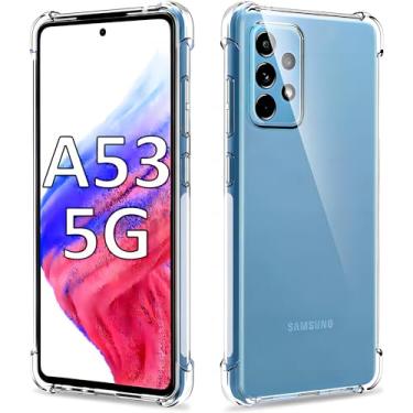 Imagem de USTIYA Capa para Samsung Galaxy A53 5G Uso Resistente, Bumper Absorção Choques em TPU Transparente Protector Câmera Espessamento nas Quatro Pontas da Carcasa