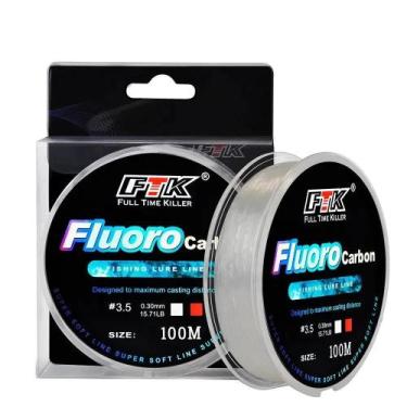 Imagem de Linha de Pesca de Fluorocarbono 100m - Isca de Fibra de Carbono para P