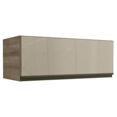 Imagem de Armário Aéreo Basculante 80Cm 1 Porta Com Vidro Nogal G770 Kappesberg