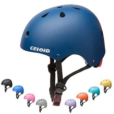 Imagem de CELOID Capacete de bicicleta infantil, capacetes de skate para crianças de 2 a 3 a 5 a 8 anos para meninos e meninas, ajustável, multiesportivo, ciclismo, skate, futebol, patinação, patinete, patinete, capacete de bicicleta, azul marinho