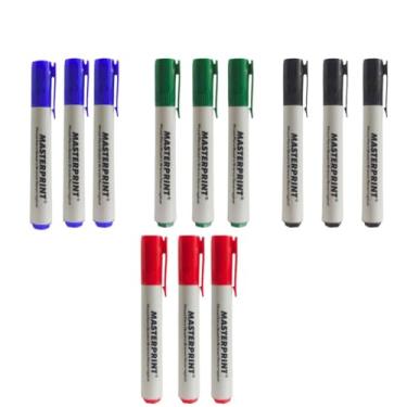 Imagem de Kit de Canetas para Quadro Branco, 12 Unidades, Recarregável, Tipo Pincel