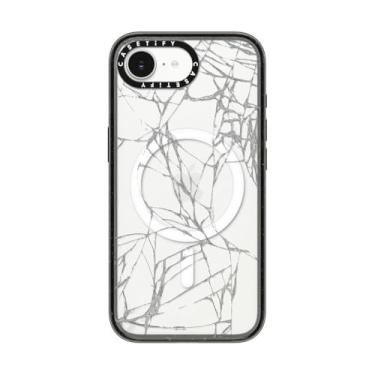 Imagem de CASETiFY Capa Impact para iPhone 16e [proteção contra quedas de grau militar de 2,5 m 4X/compatível com Magsafe] - quebrada - preta transparente