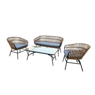 Imagem de Conjunto de Área Externa 1 Sofá, 2 Poltronas e 1 Mesa Ratan Portofino 