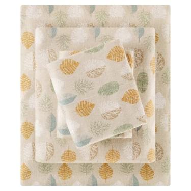 Imagem de True North by Sleep Philosophy Lençol de flanela aconchegante 100% algodão – novidade estampa de animais estrelas, lindo conjunto de cama ultramacio para clima frio, Queen, várias folhas, 4 peças