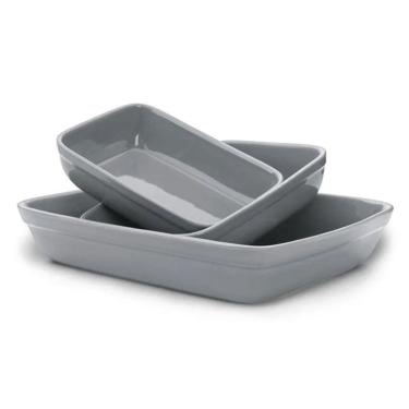 Imagem de Conjunto com 3 travessas de cerâmica grafite R.TRTV-003GR