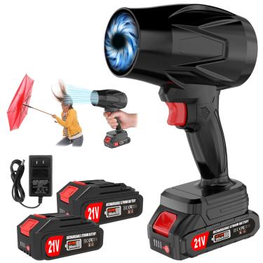 Imagem de Soprador de folhas elétrico sem fio, soprador de folhas portátil de 30.0000 RPM 2 pilhas e carregador de 4,0 Ah incluídos, soprador de folhas leve para limpeza de pátio