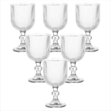 Imagem de 6 Taças Conjunto Luxuoso De Vidro 390ml Versalhes para Drinks Sucos Ag