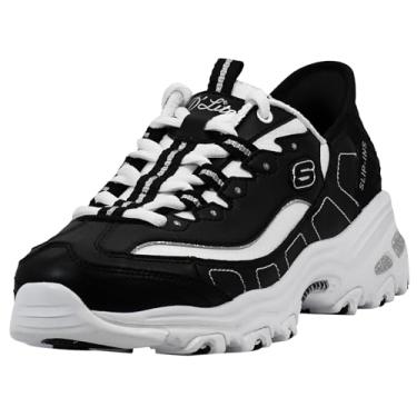 Imagem de Skechers Tênis feminino D lites New Scene Hands Free Slip ins, Preto/branco/prata, 41
