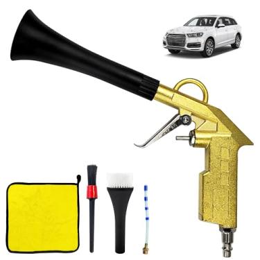 Imagem de ZPSNDP Kit de pistola de limpeza de carro, ferramentas de detalhes de interior de carro com bocal e escova de pó, soprador de ar para detalhes de carro, pistola de ar para detalhes de carro, pistola
