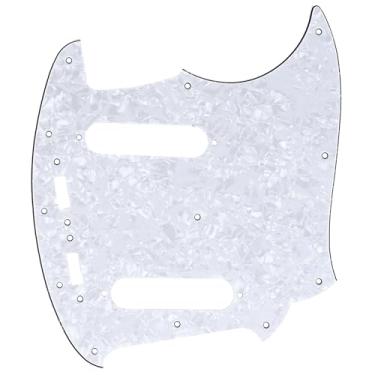 Imagem de Musiclily Pro 12 Furos Escudo Pickguard para Guitarra Fender Japan Mustang, 4 Camadas Branco Perolado