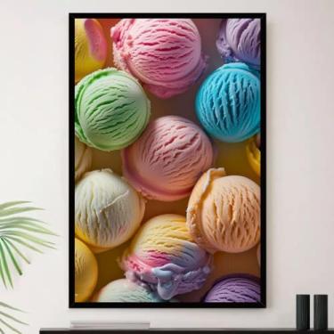 Imagem de Genérico, Quadro Sorvete Colorido Sorveteria Decorativo A3 35x45cm