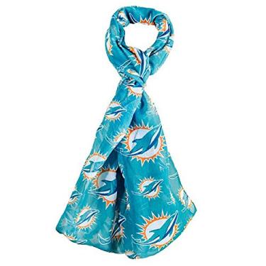 Imagem de Cachecol infinito com logotipo da equipe Miami Dolphins da NFL, verde