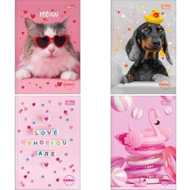 Imagem de Kit com 5 Cadernos Brochurinha, Tilibra, Zoom +, Feminino, 1/4, Pequeno, Capa Dura, 96 Folhas, Capas Sortidas