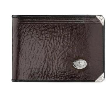 Imagem de Carteira Masculina Couro Mitty M1S Média Cantoneira, Marrom