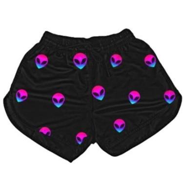 Imagem de Short Feminino Moda Praia Tactel Estampado Confortável Dia a Dia-Feminino