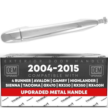 Imagem de Maçaneta externa da porta do passageiro, metal atualizado - compatível com Toyota Tacoma 05-15, 05-09 4Runner, 07-11 Camry; Lexus GX470 03-09 - todo cromado - OEM 69210-58010, 6921135080, 6921730040